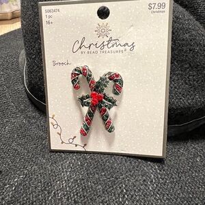 Holiday Candy Cane Brooch